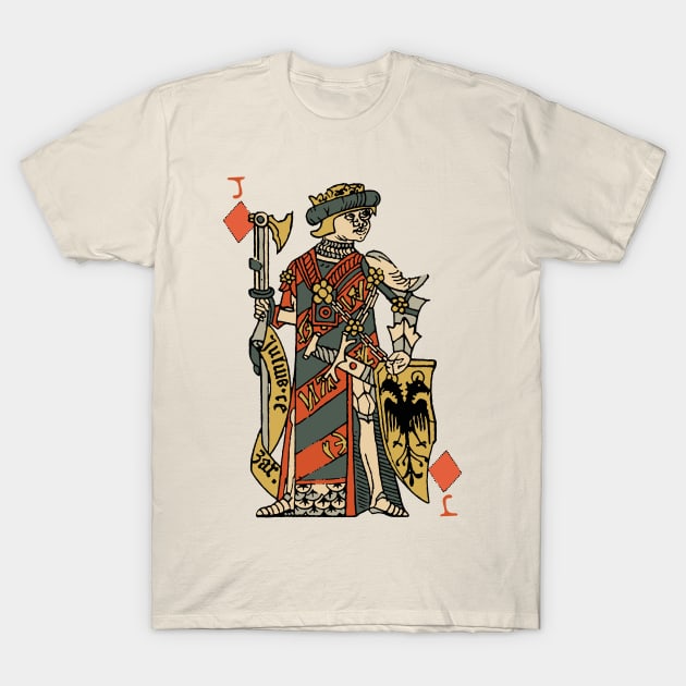 Vintage Character of Playing Card Jack of Diamonds T-Shirt by KewaleeTee